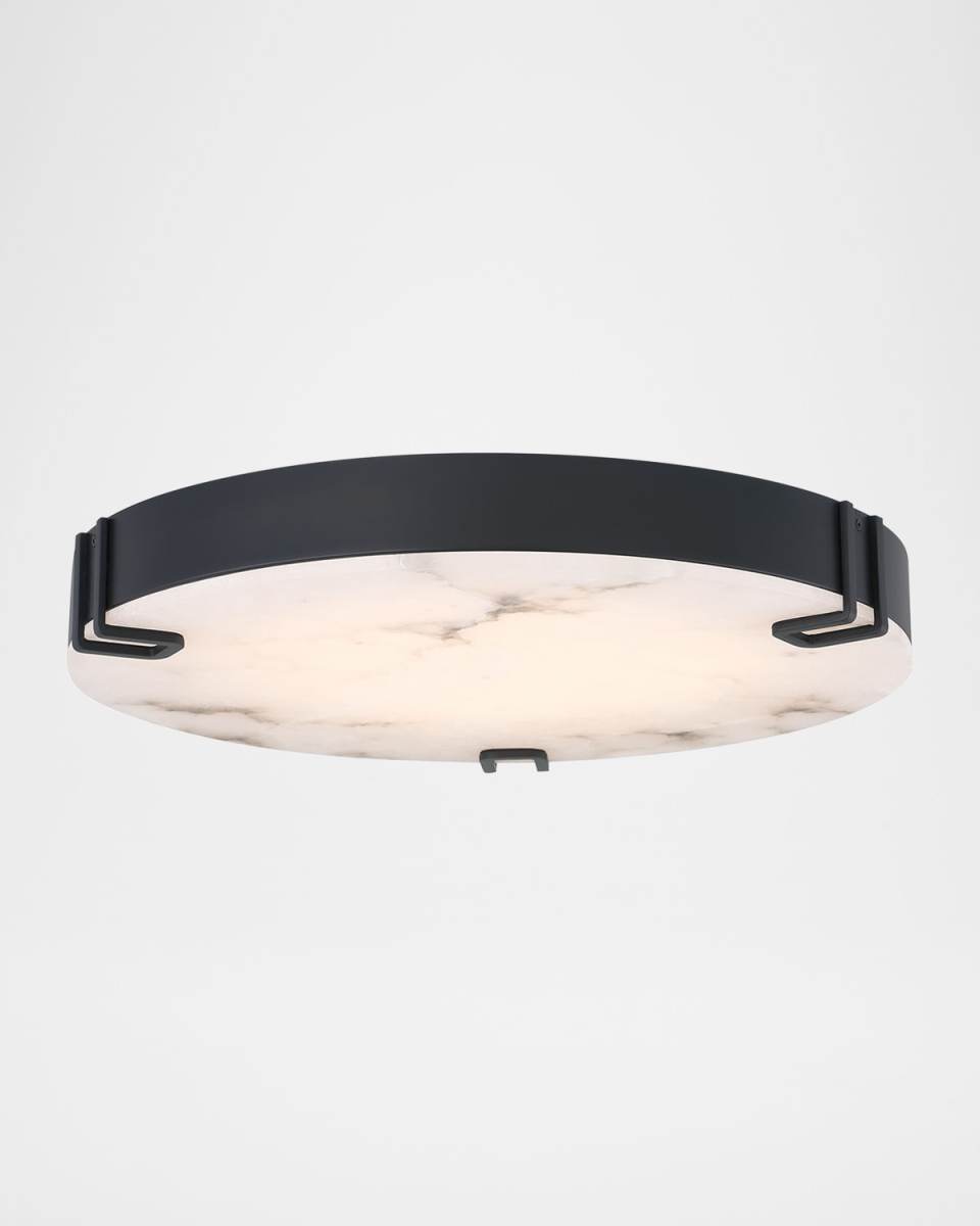 Noga 22" LED Flush Mount, Matte Black
